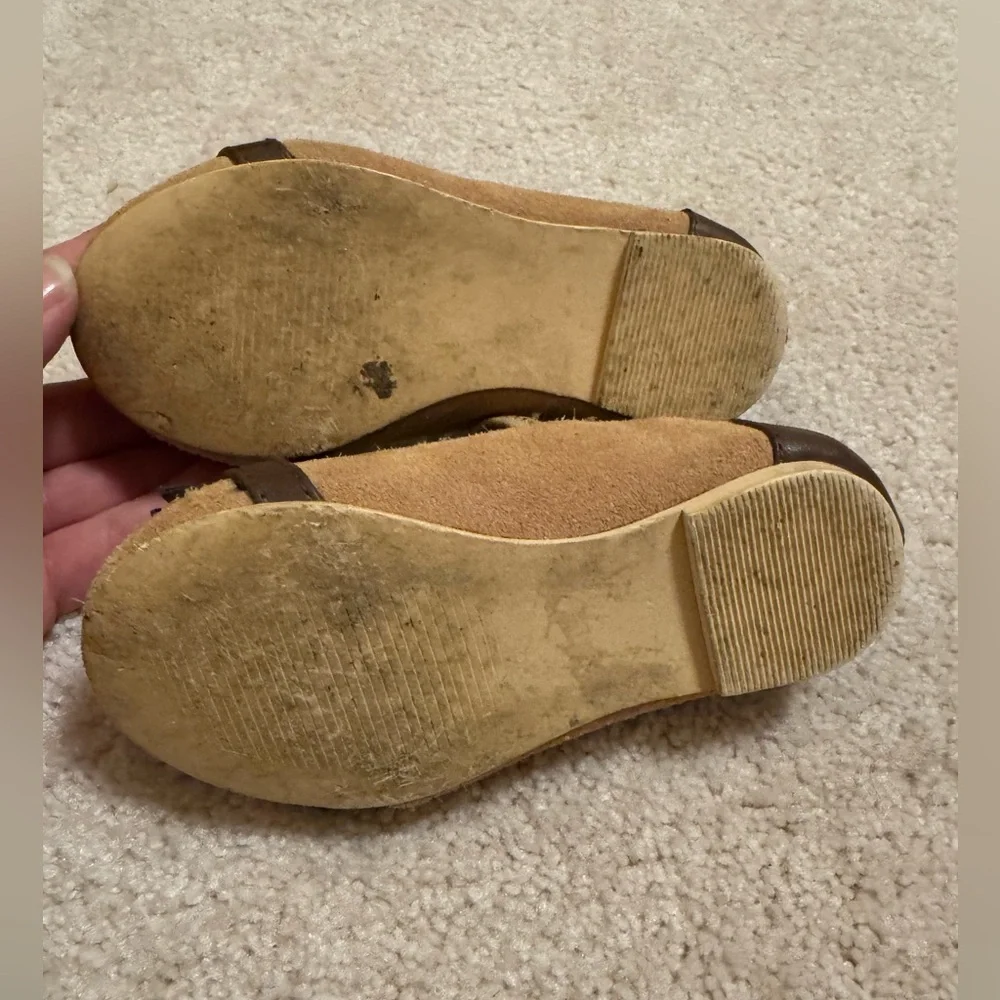 Janie Jack 6 Toddler Horse Bit Tassel Ballet Flat Tan Brown Leather Equestrian